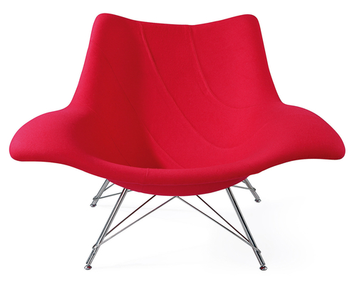 Fiberglass Shell Covered Beetle Lounge Chair , Pure Color Fabric Upholstered Dining Chairs